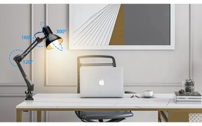 Aigostar - Stolná lampa 2v1 1xE27/40W/230V čierna