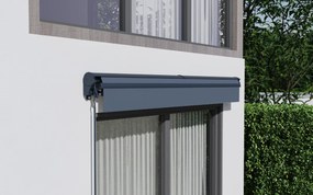 Elektrická markíza s LED osvetlením BestBerg BBSU-EL250CG / 250 × 200 cm / sivá