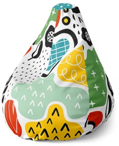 Sablio Sedací vak Pear Detské maľovanie - 70 x 95 x 15 cm