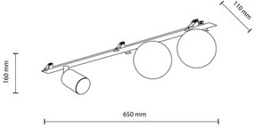 Podhľadové bodové svietidlo VOX 2xG9/8W/230V + 1xGU10/10W čierna