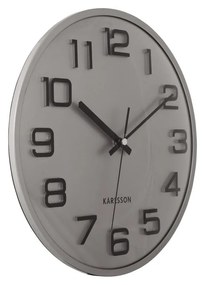 Dizajnové nástenné hodiny Karlsson 6022SIstrieborné, priemer 30 cm