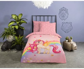 Ružové bavlnené detské obliečky na jednolôžko 140x200 cm Little – Good Morning