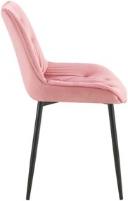 Jedálenská stolička Wallace - zamat - Ružová
