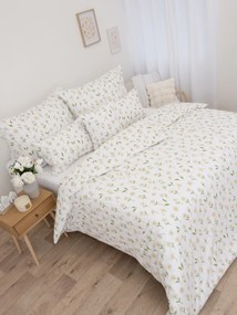 Francúzske bavlnené obliečky Renforcé - Sedmokrásky biele