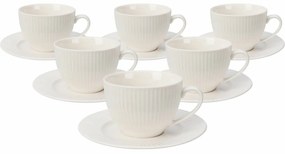 Súprava 6 porcelánových šálok s podšálkami Linie 240 ml