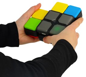 KIK LED puzzle kocka – elektronická arkádová hra 4v1 pre deti 6+ (2×AA)