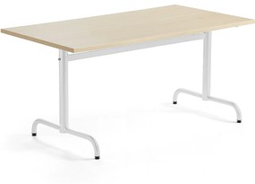 Stôl PLURAL, 1400x800x720 mm, HPL - breza, biela