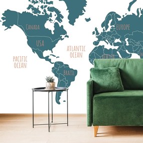 Samolepiaca tapeta moderná mapa sveta - 150x100