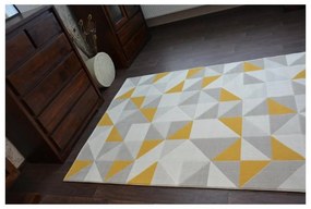 Kusový koberec PP Trojuholníky žltý 140x200cm