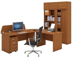 Zostava kancelárskeho nábytku MIRELLI A+, typ A, nadstavba, čerešňa