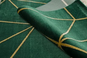 Koberec EMERALD exkluzívny 1013 glamour, styl geometrický fľaškovo zelený / zlatý