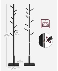 Stojanový vešiak LINEA čierny