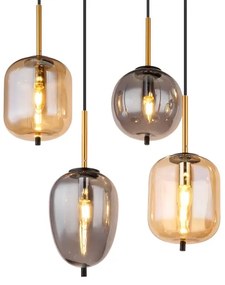 Globo 15345-8A - Luster na lanku BLACKY 8xE14/40W/230V mosadz