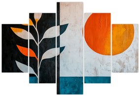 Obraz - Abstrakcia rastliny a slnka (150x105 cm)