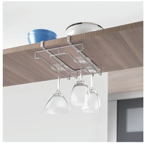 Závesný držiak na 8 pohárov Metaltex Glass, dĺžka 20 cm