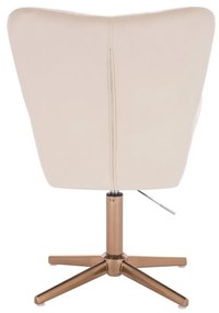 LuxuryForm DESIGN Kreslo AURORA VELUR na zlatom kríži - krémové