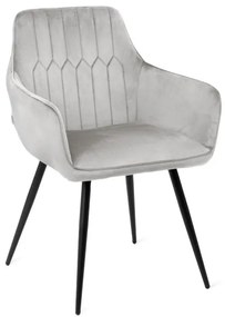 Jedálenská stolička ETIENNE zamatová svetlosivá ALL 847337