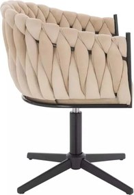 LuxuryForm DESIGN Stolička NORDEN VELUR na čiernom kríži - krémová