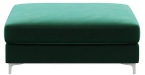 Tmavozelená zamatová podnožka Devichy Rothe