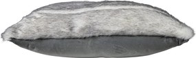 Šedý chlpatý vankúš Tiara s bielymi pruhmi - 30 * 50 * 15cm