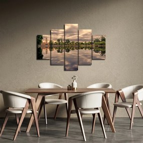 Obraz jazera a stromov (150x105 cm)