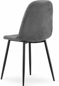 AKCIA Tmavo sivá zamatová stolička COMO s čiernymi nohami II. akosť