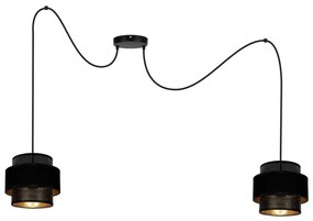 Luster na lanku NESS 2xE27/60W/230V pavúk čierna