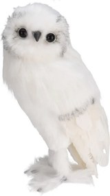 Biela zimná sovička 34 cm