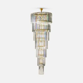 Lampa wisząca do salonu glamour złota LUXE 330 cm