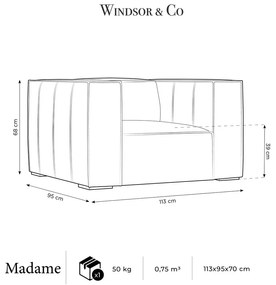 Koňakovohnedé kožené kreslo Madame - Windsor &amp; Co Sofas