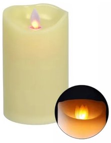 Grugen LED sviečka s pohyblivým plameňom, časovačom a imitáciou vosku, krémová 10 cm