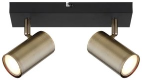Globo 57911-2M - Bodové svietidlo ROBBY 2xGU10/35W/230V čierna/mosadz