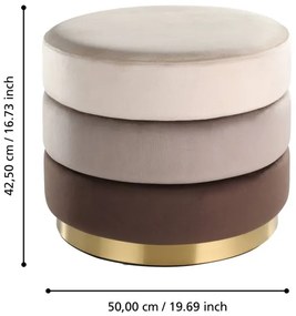 Eglo 424132 - Taburet MASHIKE 42,5x50 cm hnedá/zlatá