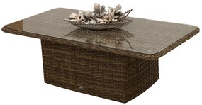 Deokork Ratanový stôl výsuvný jedálenský/odkladací 150 x 80 cm BORNEO LUXURY (hnedá)