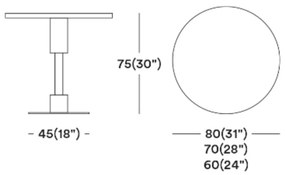 ORLANDO H75 DIZAJNOVÝ STÔL Ø 80cm