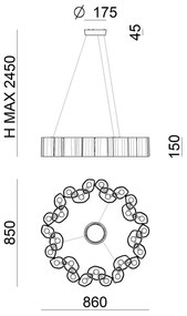 Závesné LED Honey stmievateľné okrúhle 86 cm