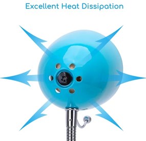 Aigostar -  Stolná lampa s klipom 1xE27/11W/230V modrá/chróm