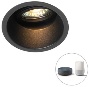 Inteligentné zapustené bodové svetlo čierne nastaviteľné vrátane Wifi GU10 - Alloy