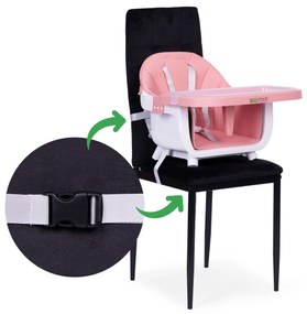Detská stolička na kŕmenie 2v1 ružová ECOTOYS