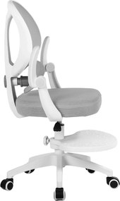 Detská otočná stolička Neoseat JUNI 009 s podnožou — látka, sivá