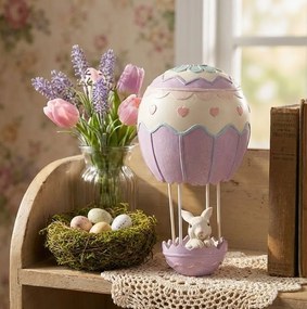 Fialová dekorácia králik v balóne - Ø12*20 cm
