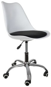 Otočná kancelárska stolička Malatec  - biela/čierna