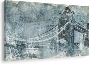 Obraz - Tower Bridge v chladných tónoch (90x60 cm)