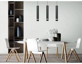LED Luster na lanku TUBA 3xGU10/4,8W/230V čierna/chróm