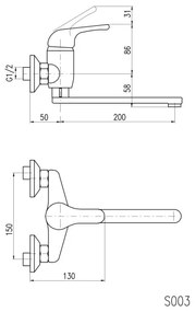 RAV Slezák SA001.5/23 - drezová/umývadlová batéria SAZAVA lesklý chróm