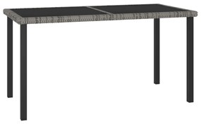 Záhradný jedálenský stôl sivý 140x70x73 cm polyratanový