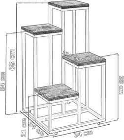 Stojan na kvety MOGREN CRAFT čierny