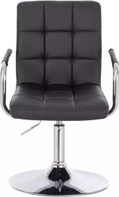 LuxuryForm DESIGN Stolička VERONA na striebornom tanieri - čierna