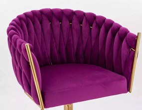 LuxuryForm DESIGN Kreslo NORDEN VELUR na zlatej podstave s kolieskami - fuchsia