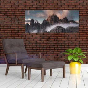 Obraz - Talianske dolomity schované v hmle (120x50 cm)